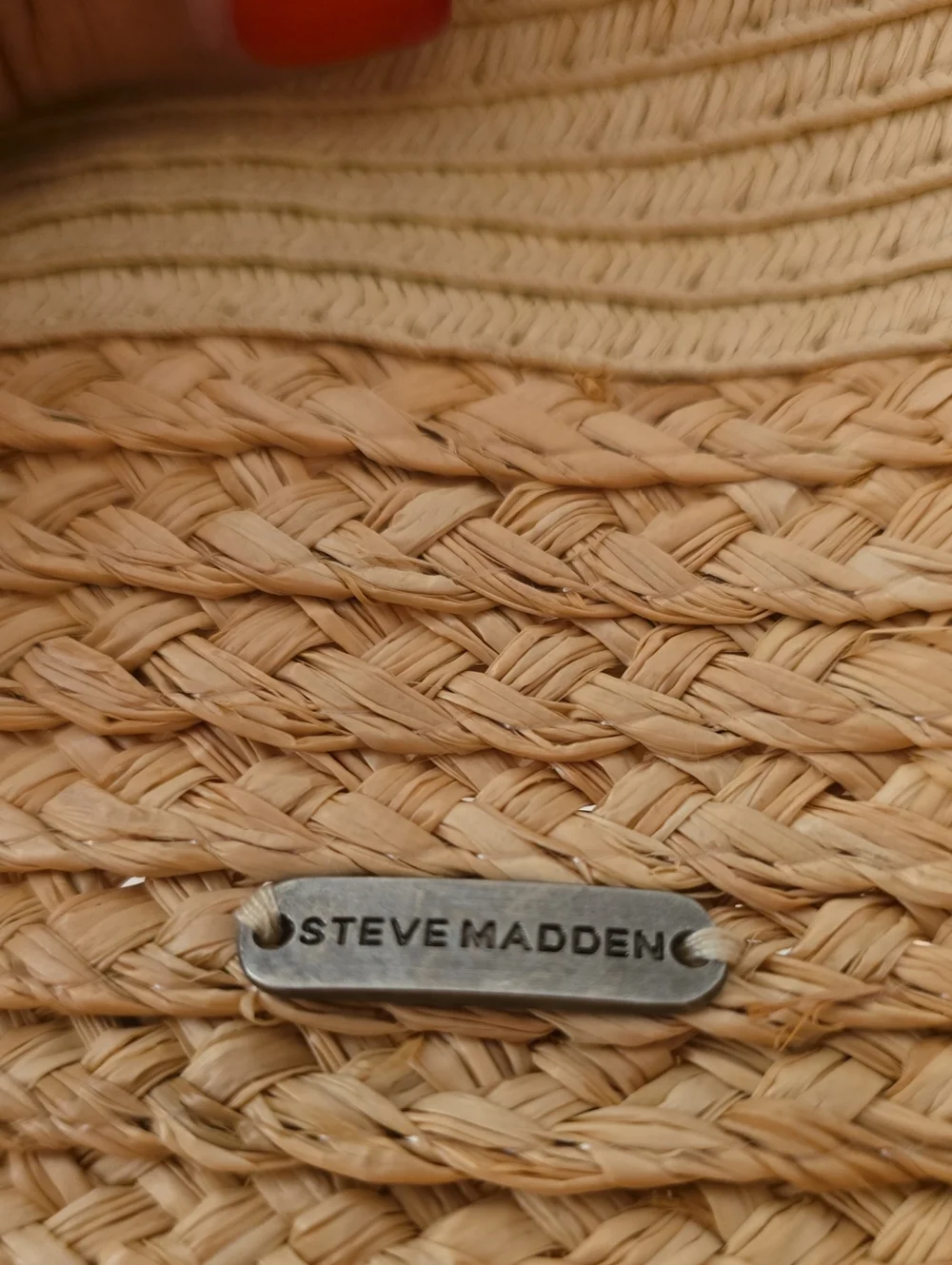 Steve Madden Straw Colorblocked Panama Hat Womens One Size Fits Most: OS/Orange